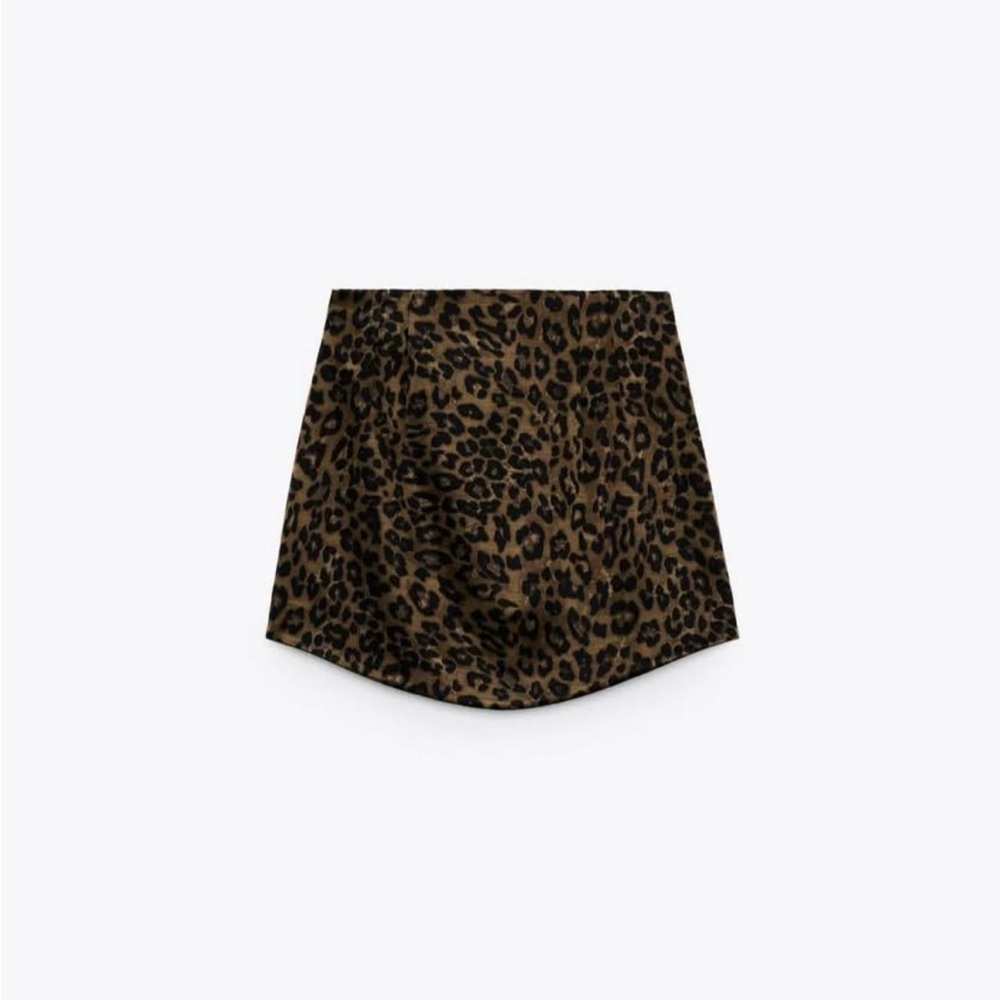Zara Brown Leopard Print Mini Skirt
